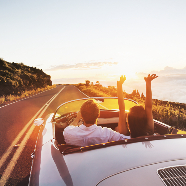 A open top classic car sat on bfgoodrich radial t/a tyres showing how it limits Road Noise