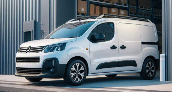 Citroen Berlingo van parked in front of a factory unit Citroen Berlingo Tyres