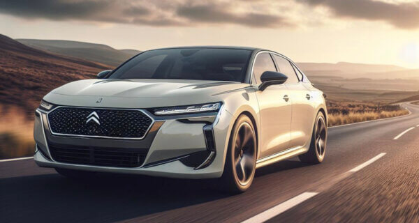 Citroen DS7 driving down a road in the UK sat on Citroen DS7 Tyres