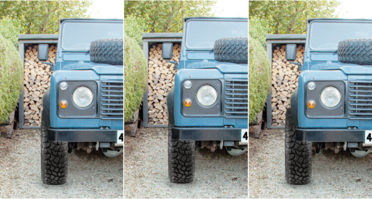 A land rover showing different offsets