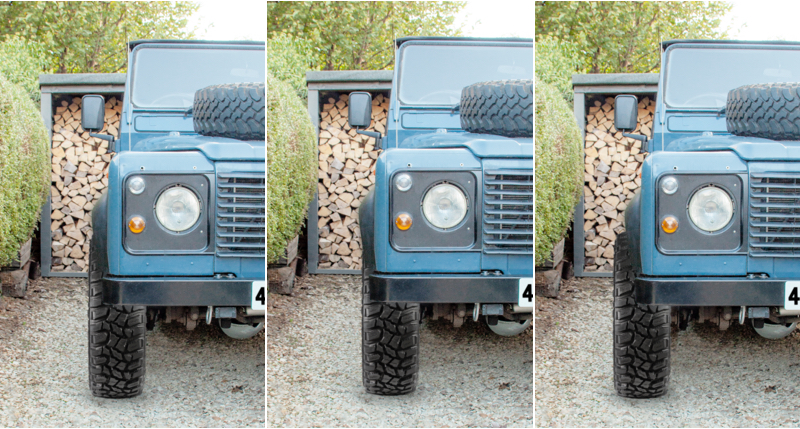 A land rover showing different offsets
