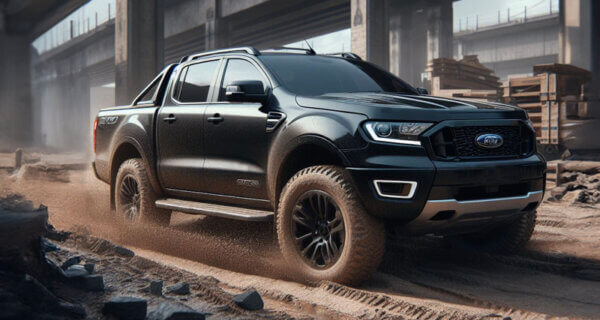 Ford Ranger working on a building site sat on Ford RangerTyres