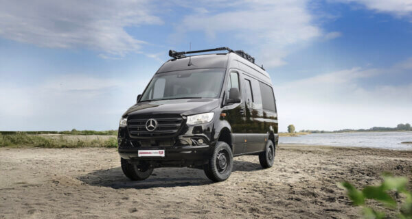 A Mercedes sprinter camper sat general grabber at3 camper showing its Designed for Heavy Duty Motorhome Use