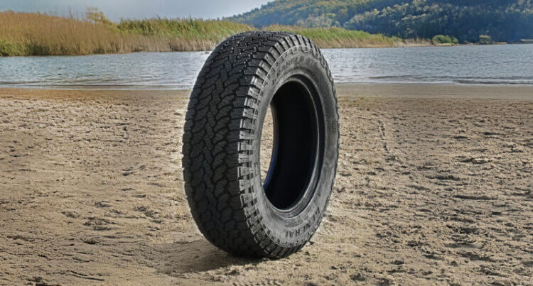 A general grabber at3 camper tyre showing it has Reinforced C Type and CP Type Tyres perfect for heavy loads