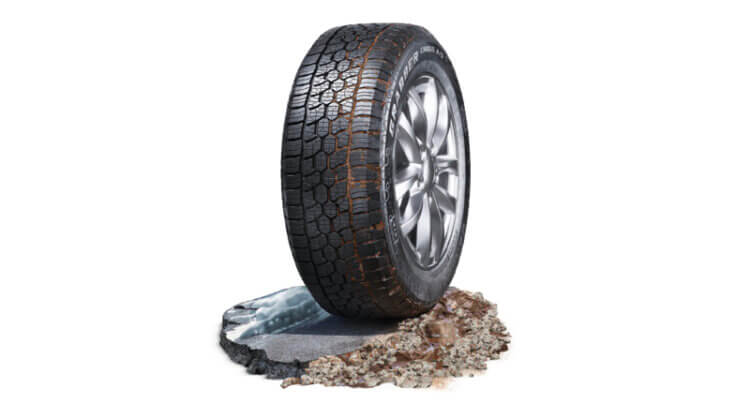 a cross section of the General Grabber Cross showing its Unmatched All Season Performance