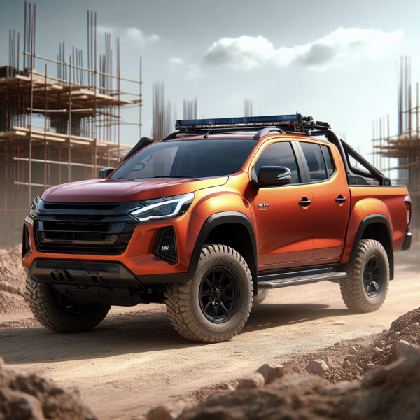 Isuzu D-Max working on a building site sat on Isuzu D-Max Tyres