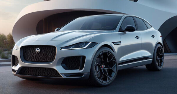 Jaguar F-Pace parked in front of a ultra modern house to show Is jaguar discontinuing the f-pace