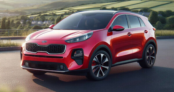 Kia Sportage parked on a country road