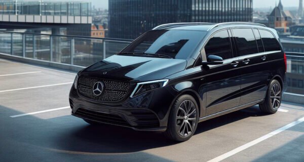 Mercedes Vito parked in city centre multi storey car park sat on Mercedes Vito Tyres