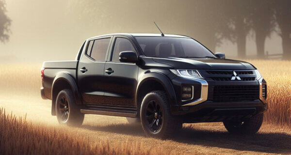 Mitsubishi L200 pickup working in a field of corn sat Mitsubishi-L200 tyres