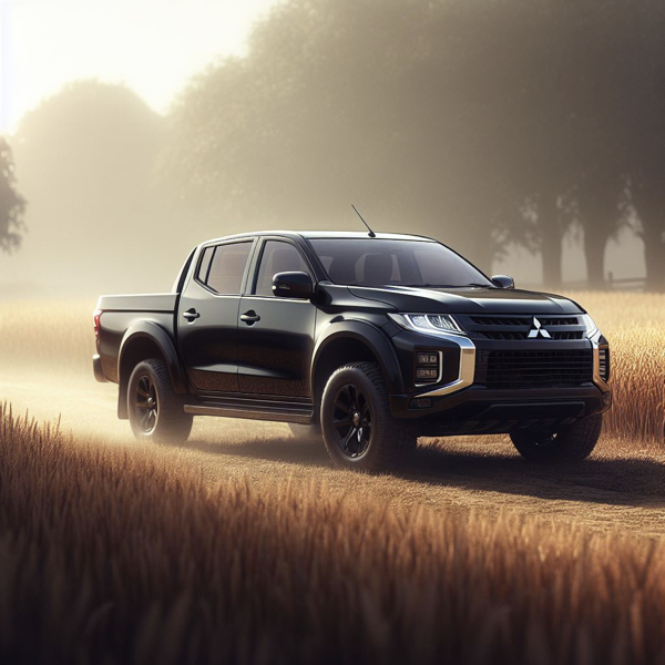 Mitsubishi L200 pickup working in a field of corn sat Mitsubishi-L200 tyres