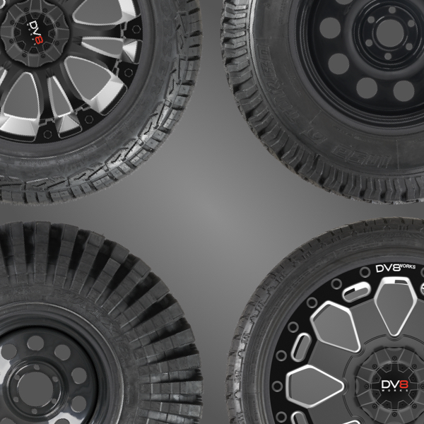 Nissan Navara Wheel and Tyre Packages lineup of four wheels and tyres
