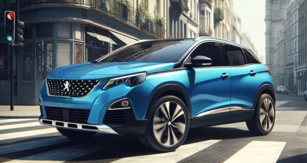 Peugeot 3008 driving through a smart looking town sat on Peugeot 3008 Tyres