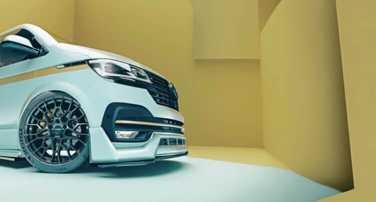 A VW Transporter sat on SuperMetal Wheels Cell alloy Wheels