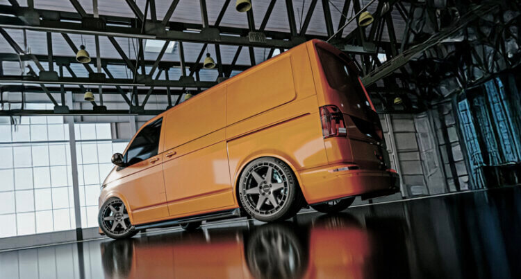 A VW Transporter sat on SuperMetal Wheels Charger alloy Wheels