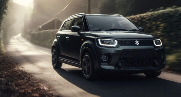 Suzuki Ignis driving down a uk country lane sat on Suzuki Ignis Tyres