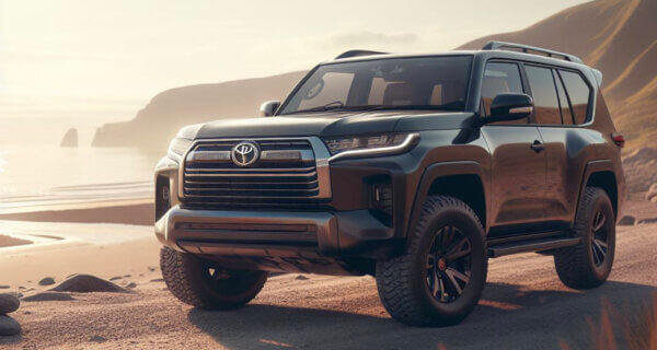 Toyota Land crusier parked at the beach on a sunny day sat on Toyota Land crusier Tyres