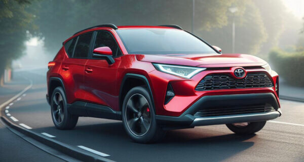 Toyota Rav-4 driving down a UK road sat on Toyota Rav-4 Tyres