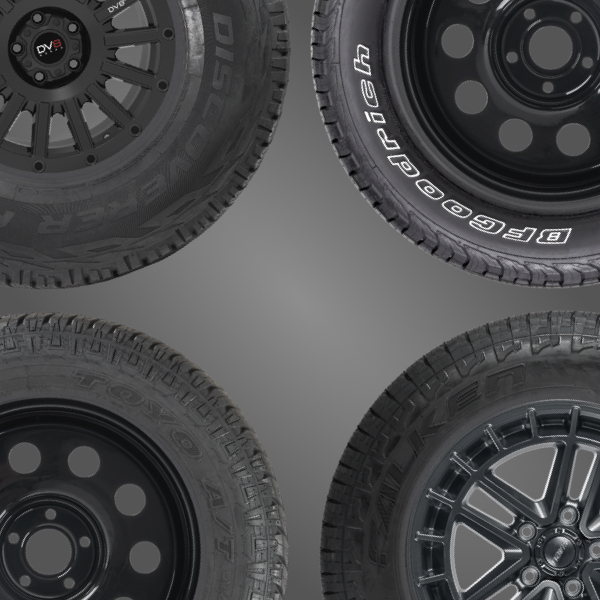VW Transporter Wheel and Tyre Packages lineup of four wheels and tyres